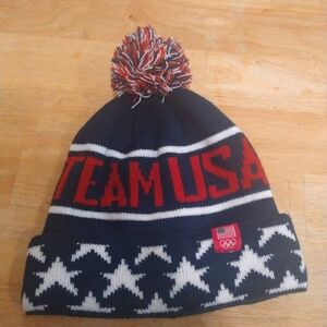 Team usa men's Winter Knit Cuffed Beanie hat blue/red/white adult unisex size OS
